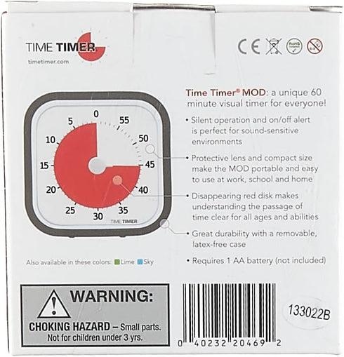 TIME TIMER MOD (Charcoal), 60 Minute Visual Countdown Timer for Classrooms, Silent Operation
