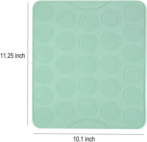Webake Macaron Silicone Mat Set of 2 - 54-Cavity Baking Mat for Macaroon, Cookie, Pastry Making (Green)