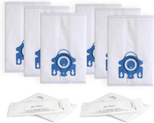 Replacement GN Vacuum Cleaner Bags for Miele Classic C1, Complete C2, C3, 6 Pack Dust Bags + 2 Filters