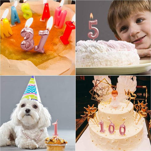 9th Birthday Candle Nine Years Pink Happy Birthday Number 9 Candles for Cake Topper Decoration for Party