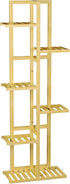 ROMGUAR CRAFT 6 Tier Bamboo Plant Stand Indoor, Wood Tall Flower Holder Corner Tiered Plant Shelf for Multiple Plants