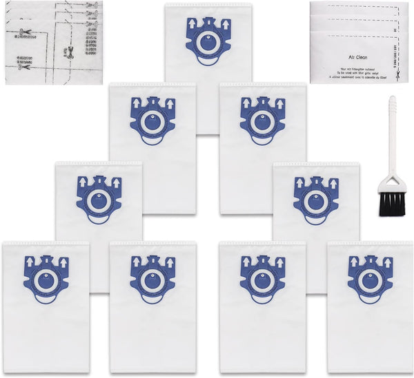 Vacuum Cleaner Bags - Fit for Miele Classic C1 Complete Series, Includes 9 Packs 3D Efficiency Airclean Bags