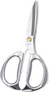 7.5in Stainless Steel Kitchen Scissors, Heavy Duty Shears for Chicken, Meat, Food, Vegetables, BBQ (Silver)