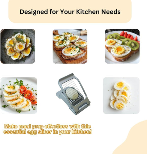 Annie & Mia Design Egg Slicer, Stainless Steel Wires Dishwasher Safe Aluminum Alloy Heavy Duty Multipurpose Cutter