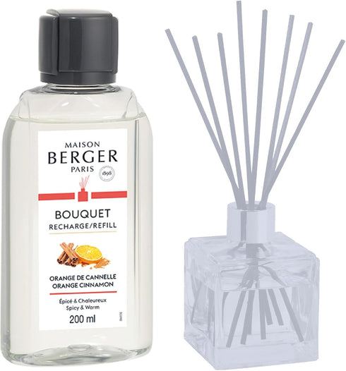 MAISON BERGER 200ml Orange Cinnamon Reed Diffuser Refill, Clear