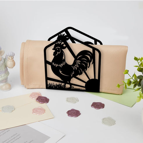 SUPERDANT Napkin Holder for Tables, Rooster Iron Freestanding Napkin Dispenser for Kitchen Farmhouse Restaurants