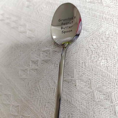 Gifts Spoons for Grandpa - Peanut Butter Spoon for Grandfather, Perfect Gift for Father's Day and Birthdays