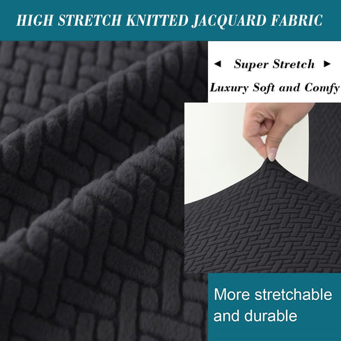 HFCNMY 2 Pack Rectangle Stool Covers, Stretch Bar Stool Covers with Elastic Bands - Black