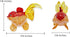 Tiny 2½" Red Orange Oranda Goldfish - Miniature Hand Blown Glass Ryukin Ranchu Fantail Collectible Figurines