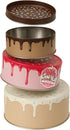 Suck UK Cookie Tin Set of 3 - Round Cake Tins with Lids, Novelty Cookies Jar, Air Tight Storage Container