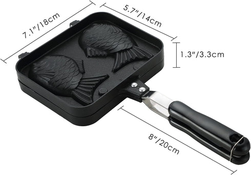MAOPINER Taiyaki Fish Shape Cake Pan Waffle Cake Maker Pan Fish Shaped Pancake Double Pan Mold for Home DIY Cooking Party Dessert by MAOPINER