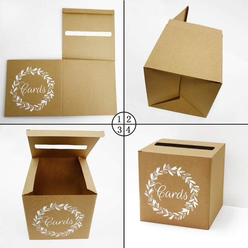 KALEFO Kraft Card Box, Wedding Favors Post Boxes, Cardboard Wedding Party Decor, Table Centerpiece