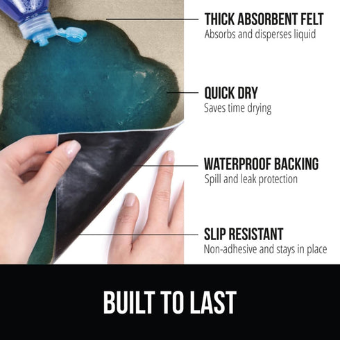 GORILLA GRIP LeakGuard Non-Adhesive Under Sink Mat, Waterproof Quick Dry Shelf Liner, 24x30 Beige