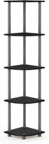 5-Tier Furinno TURN-N-TUBE Corner Shelf, Corner Bookshelf, Open Storage Shelves, for Organization and Storage, Living