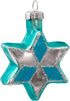 Kurt Adler H8203 Glass Star of David Ornament, Set of 6, Blue with Glitter