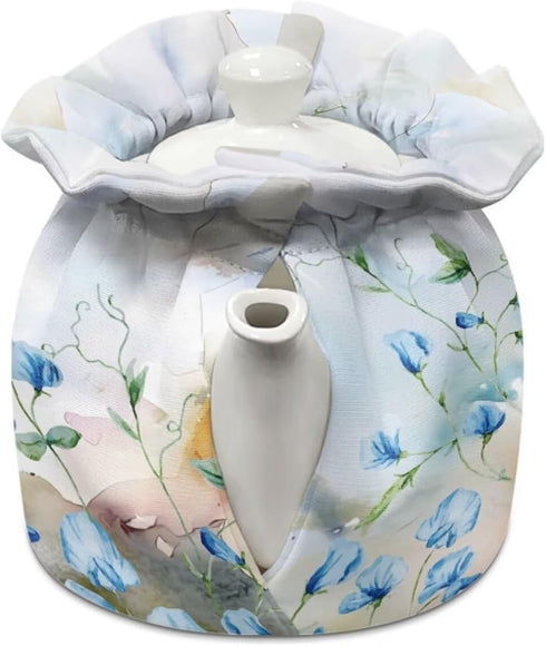 Cute Blue Floral Tea Pot Cozies Shock and Drop Protection for Teapots Tea Kettle Cover Tea Pot Sleeve Kitchen Home Decorative Tea Pots Cozy with Insulation Pad Keep Breakfasts