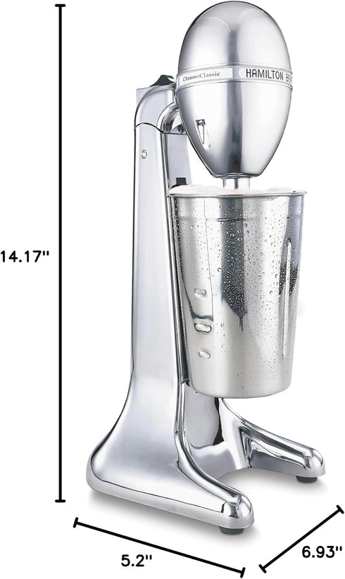 Hamilton Beach DrinkMaster Electric Drink Mixer, Retro Milkshake Maker, 28 oz, Classic Chrome