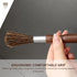MAGNET Professional Coffee Grinder Cleaning Brush, Natural Bristle with Magnetic Snap, Walnut Handle