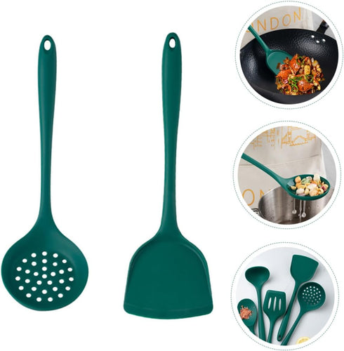 Zerodeko 1 Set Silicone Spatula Cooking Spatula, Slotted Skimmer, Nonstick Silicone Spoon, Colander Drain Tool