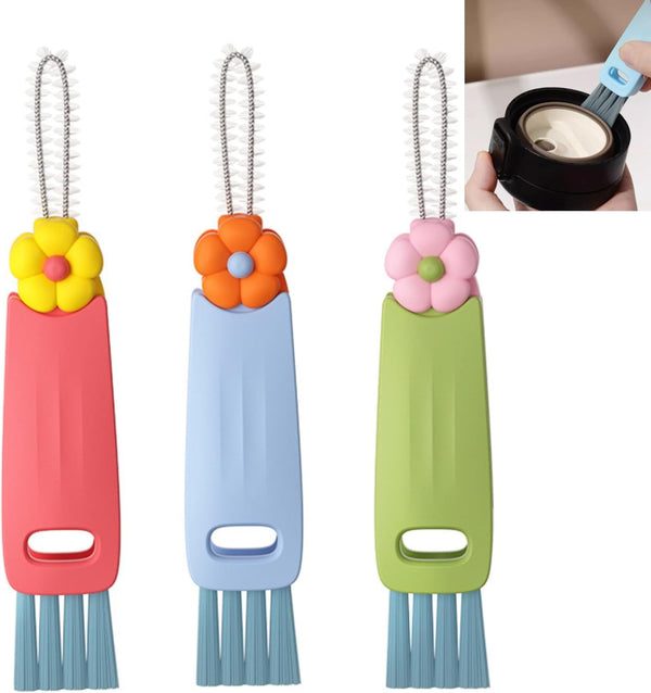 3 in 1 Cup Lid Cleaning Brush, Multi-Functional Crevice Cleaning Brush Set, 3 Pack for Kitchen Gadgets
