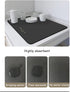 Black Coffee Bar Mat, 12x20" Rubber Backed Absorbent Dish Drying Mat for Coffee Maker, Espresso Machine, Kitchen Counter
