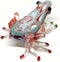 Frog Miniature Figurines, Hand Blown Color Glass Art Collectible Decor, 3" (Red Green)