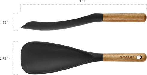 STAUB Multifunction Spatula Spoon, Great for Cooking and Serving, Durable BPA-Free Matte Black Silicone