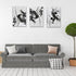 Creoate Black and White Wall Art Decor for Bedroom, 3 Pieces Abstract Lines Canvas Print Artwork for Living Room