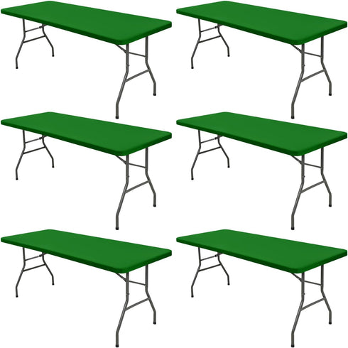 6 Pack Picnic Fitted Table Cover for 8 Foot Tablecloth for Rectangle
