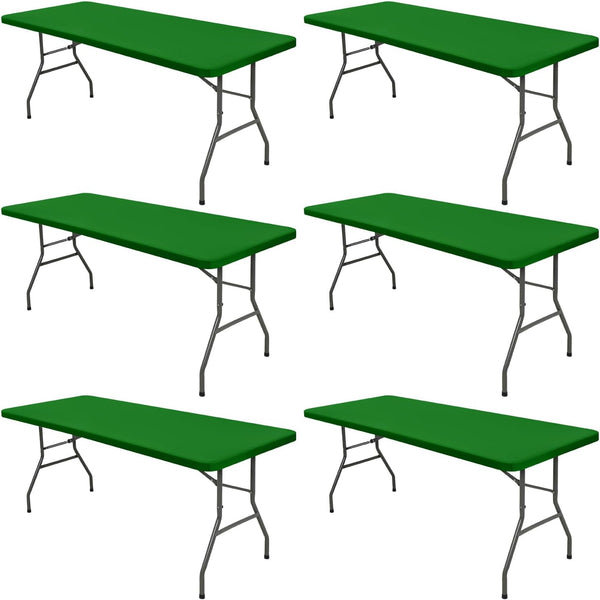 6 Pack Picnic Fitted Table Cover for 8 Foot Tablecloth for Rectangle