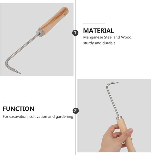 YARNOW Manual Weeder Tool, Garden Weeder Single Hook Weeder (Black)