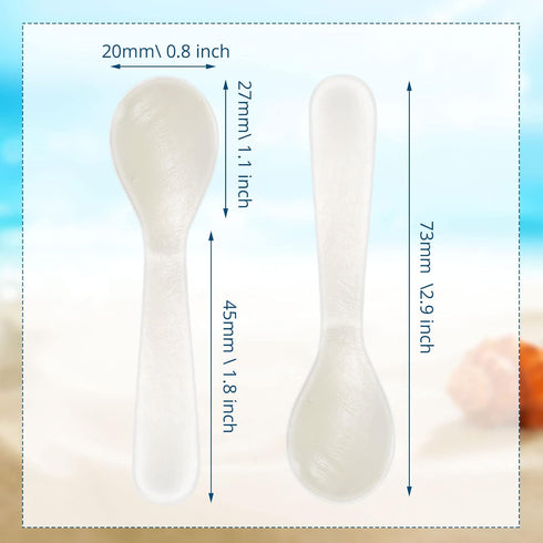 Set of Caviar Spoons Shell Spoon Mother of Pearl Caviar Spoons W Round Handle for Caviar, Egg, Ice Cream, Coffee, Restaurant Serving (20 Pieces,2.83 Inches)