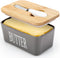Large Butter Dish with Lid, Ceramic Butter Keeper Container with Knife and Silicone Sealing for Kitchen Decor (Grey)