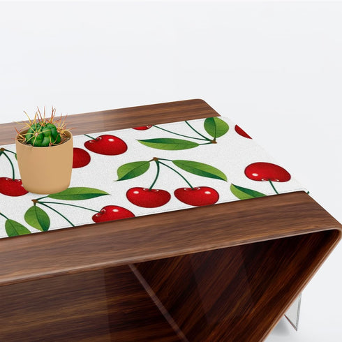 Aglebo 90 Inches 13 90 Inches Cherries Delicious Table Runner Washable Table Runners Long Kitchen Dining Table