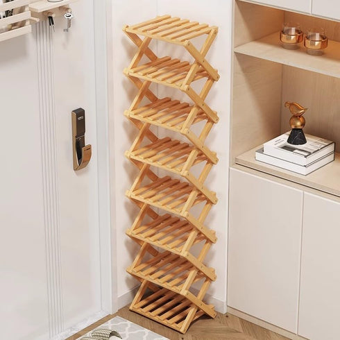 Closet (Tawny-5 Shoe Rack - Foldable Vertical Shoe Rack for Entryway,Durable and Easy to Assemble,Applicable to Home
