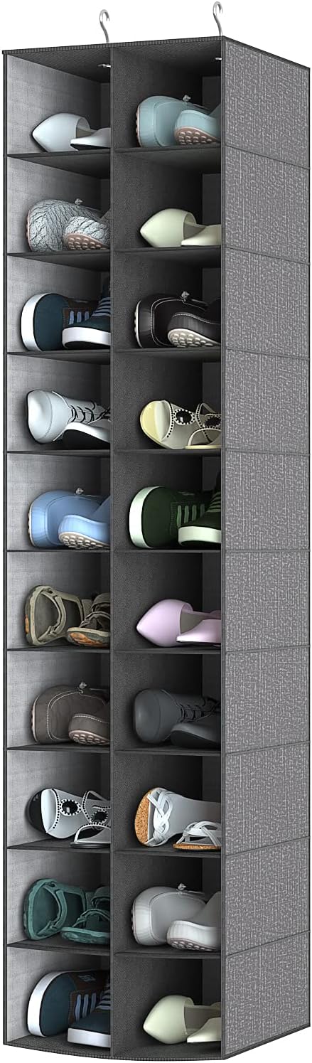 coastal rose Hanging Shoe Organizer for Closet, 20 Sections Hanging Closet Organizer