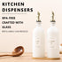 16oz Set, Set 2 (16oz HOMCDALY Olive Oil Dispenser for Kitchen, Glass Oil Bottles with Bamboo Tray, Gold Oil&Vinegar