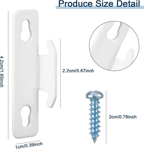 Sratte Curtain Rod Bracket Curtain Rod Single Bracket Curtain Hardware Brackets Spreader Wall Bracket Hooks with Screws Window Hardware Rod Holders for Kitchen Accessories Supply(White, 20 Pcs)