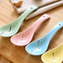 Healvian 6pcs Chinese/Japanese Ceramic Soup Spoons, Pink Snow Pattern Porcelain Ramen Spoons for Soup, Dumpling