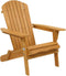 VINGLI Folding Adirondack Chairs Wood Lawn Chair Wooden Lounger 350 LBs Support