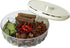 Tremeals 5-Compartment Round Spice Organizer Box with Lid Clear Seasoning Container for Kitchen BPA-Free Food Grade