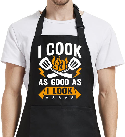 Cooking Gifts for Men - Funny Aprons for Women with Pockets for Kitchen Baking Grill BBQ, Grilling Gifts for Dad, Mom,