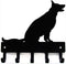 Key Holder Dog Leash Hanger for Wall - German Shepherd Sitting - Large 9 inch Wide with 5 Hooks - Made in USA