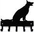 Key Holder Dog Leash Hanger for Wall - German Shepherd Sitting - Large 9 inch Wide with 5 Hooks - Made in USA