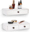 Yesland 2 Packs Space-Saving Floating Nightstand with Drawer - Perfect for Small
