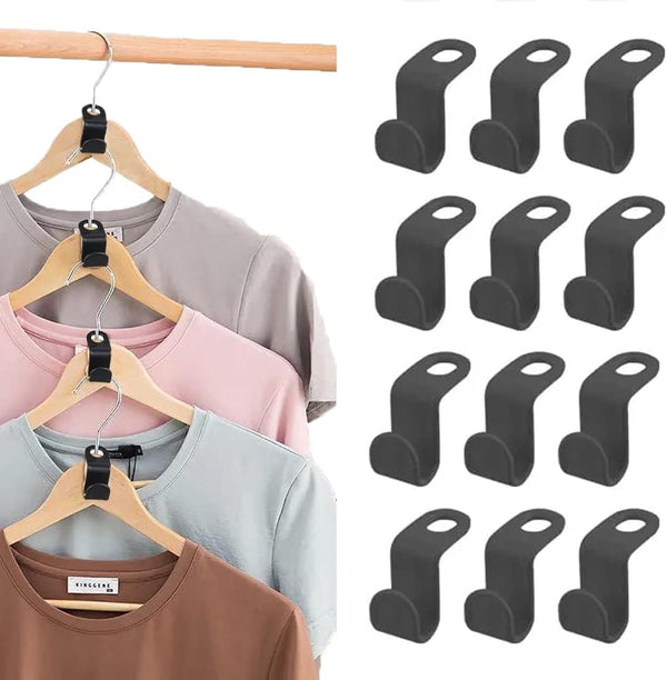 Clothes Hanger Connector Hooks, 120PCS Mini Cascading Hanger Hooks, 20lbs Space Saving Closet Organizer (Black)