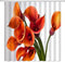 Orange Flower Shower Curtain - Burnt Orange Calla Lily Floral Beautiful Romantic Love Spring Decorative Polyester