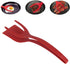 2 in 1 Grip and Flip Spatula Tongs, Large Non-Stick Food Clip Egg Turner for Cooking, Pancake, Omelet (Red)