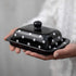 City to Cottage Large Ceramic Butter Dish With Lid for Countertop -