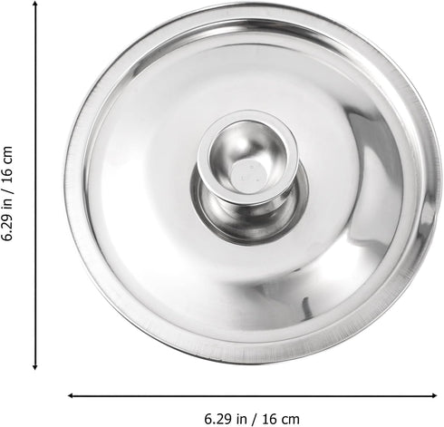 Silver Stainless Steel Pan and Pot Lid, Universal Replacement Cover for Skillets and Frying Pans, 16cm Diameter